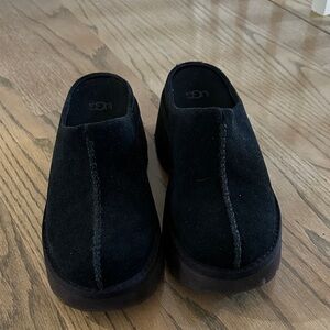 UGG Woman’s Black Suede Heights Clogs